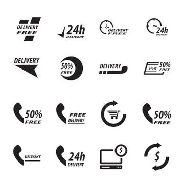 Free Delivery icon design set Stock Illustration