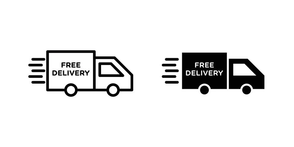 Free delivery icon set. Vector EPS 10 Stock Illustration