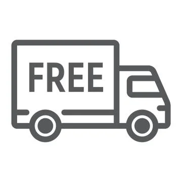 Free delivery line icon, e commerce Stock Illustration