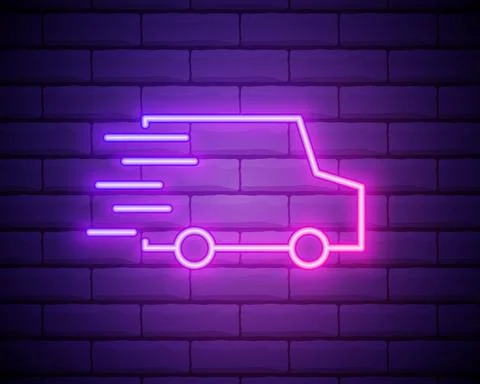 Free delivery neon icon. Elements of cyber monday set. Simple icon for websit Stock Illustration