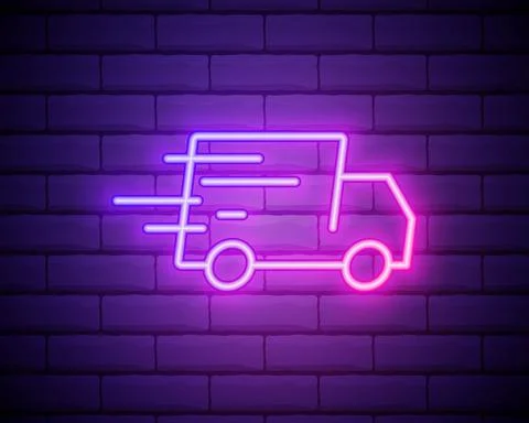 Free delivery neon icon. Elements of cyber monday set. Simple icon for websit Stock Illustration