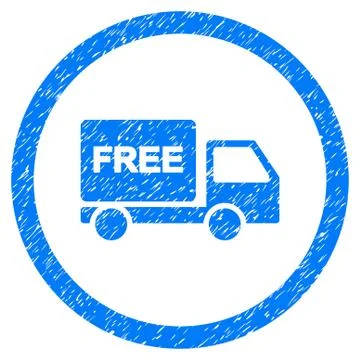 Free Delivery Rounded Grainy Icon Stock Illustration