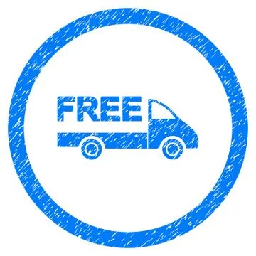 Free Delivery Rounded Grainy Icon Stock Illustration