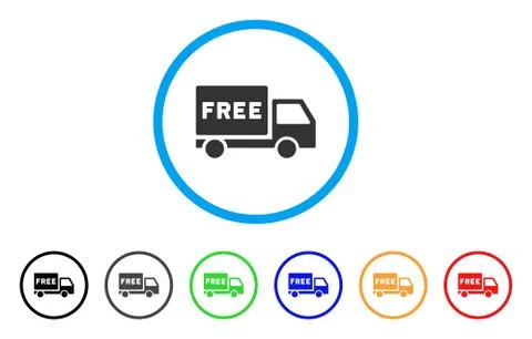 Free Delivery Rounded Icon Stock Illustration