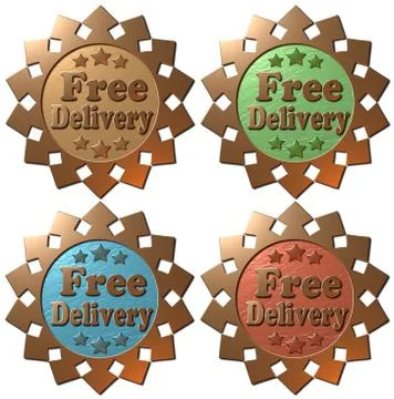 Free Delivery (set of 4) Stock-Illustration