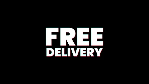 Free delivery text Glitch effect animation. Stock Footage 255123087