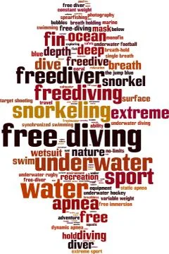 Free diving word cloud Stock Illustration