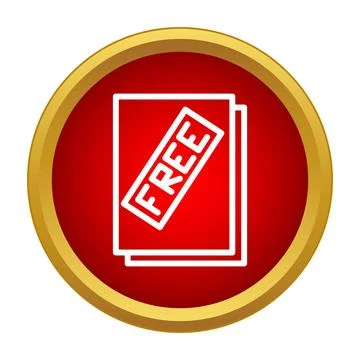 Free document icon representing promotion and giveaway Stock Illustration