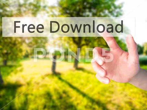 Free Download - Hand pressing a button on blurred background con Stock Photos