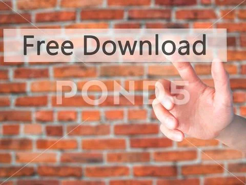 Free Download - Hand pressing a button on blurred background con Stock Photos