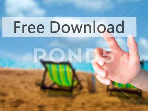 Free Download - Hand pressing a button on blurred background con Stock Photos