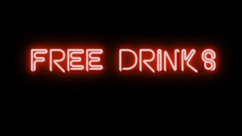 Free Drinks Sign  Vídeos de archivo 77264601