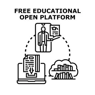 Free educational open platform concept illustration イラスト素材