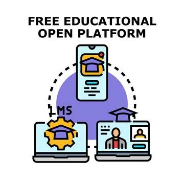 Free educational open platform for online learning Stock Illustration