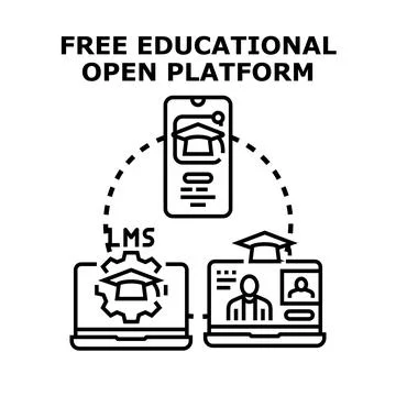 Free educational open platform for online learning Stock Illustration