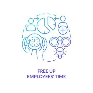Free up employees time blue gradient concept icon 스톡 일러스트