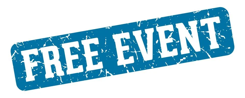 Free event rectangular sign. free event stamp Illustrazione stock