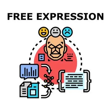 Free expression concept communicating thoughts and emotions Stock Illustration
