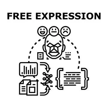 Free expression concept communicating thoughts and emotions Stock Illustration