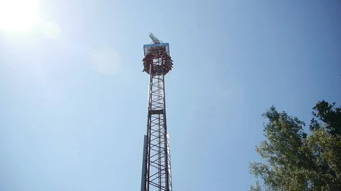 Free Fall - luna park Stock Footage 88135434