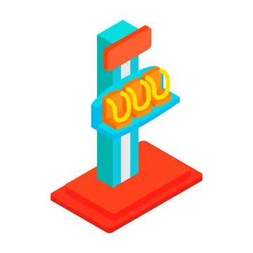 Free fall tower isometric 3d icon Stock Illustration