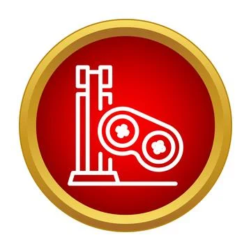 Free fall tower ride in red circle icon Stock Illustration