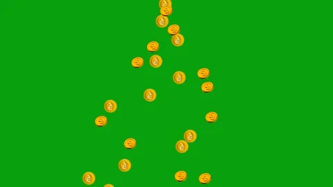 Free Falling Dollar and Rupee Symbols on Green Screen Stock Footage 320126520