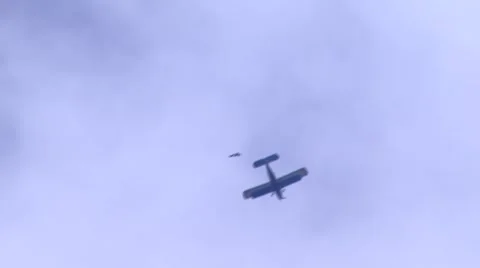 Free falling of group of parachutists Stock Footage 948421