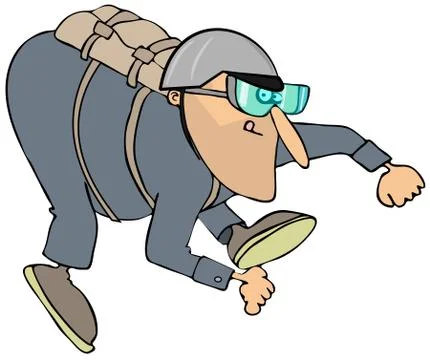 Free falling skydiver Stock Illustration