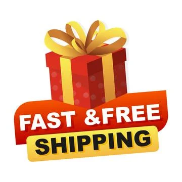 Free fast delivery. Vector illustration. Stock Illustration
