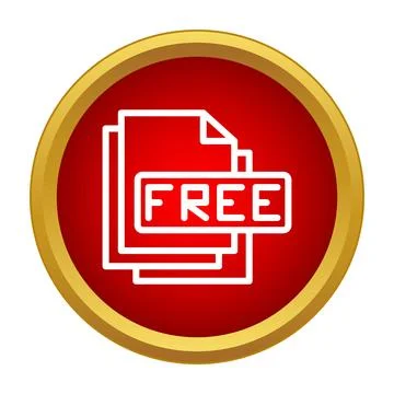 Free files documents icon in red circle Stock Illustration
