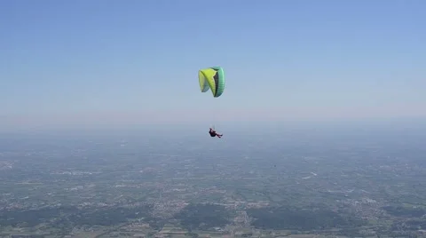 Free flight on Mount Grappa,  one of the best Italian and European flight zones. Stock Footage 65177372