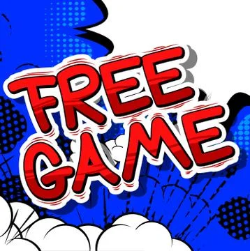 Free Game - Comic book style word on abstract background. Stockillustratie