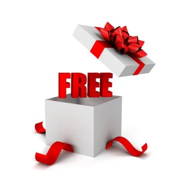 Free gift box concept 3d illustration Stock Illustration
