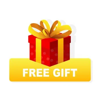 Free gift. Element with a gift. Vector illustration Stock Illustration