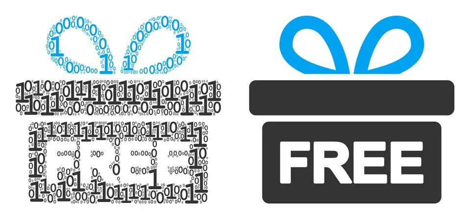 Free Gift Mosaic of Binary Digits Illustrazione stock