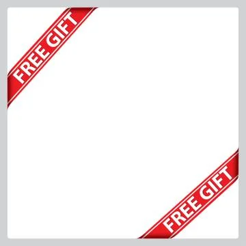 Free gift red ribbon, vector illustration Illustrazione stock