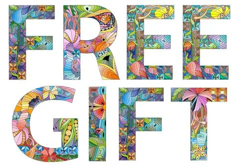 FREE GIFT. Vector decorative zentangle object for decoration Ilustração Stock