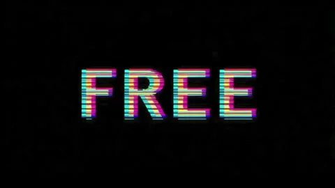 Free glitch text with horizontal color scan lines flickering center on blac.. Stock Footage 339791643