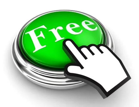 Free green button and pointer hand Stock Illustration