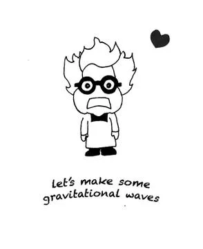 Free hand drawn Einstein cartoon for love card with funny typography. Stock Illustration