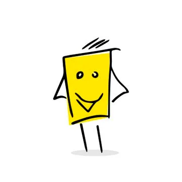 Free hand vector drawing of a happy box. 스톡 일러스트
