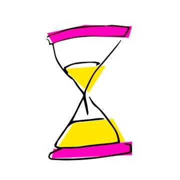 Free hand vector drawing of a sand clock. 스톡 일러스트