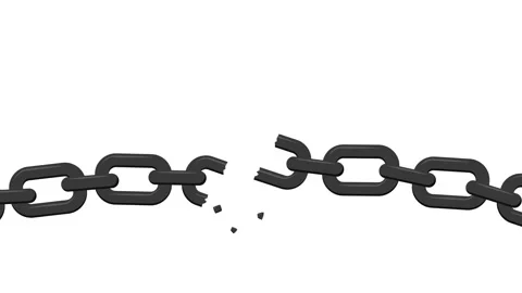 Free from handcuffs, concept of free man, broken chain in slow motion Stock Footage 284417546