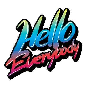 Free handwritten characters, text "Hello Everybody" Vector Illustrator Illustrazione stock