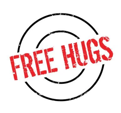 Free Hugs rubber stamp Stock Illustration