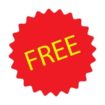 Free icon vector red label badge sticker for graphic design, logo, web site, Stock Illustration