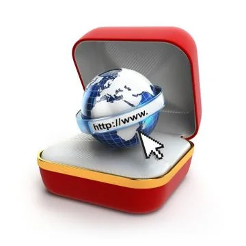 Free internet concept. Browser sign in gift box. Stock Illustration