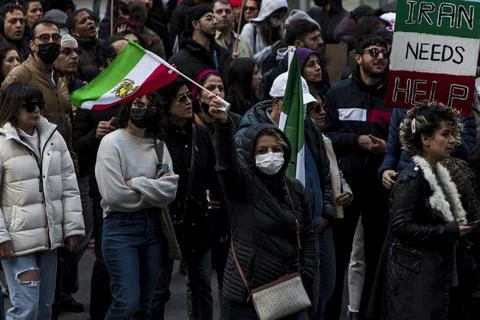 Free Iran Protest: Toronto, Ontario Stock Photos