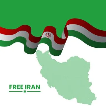 Free Iran Vector background illustration with map and flag. Iranian flag Stockillustratie